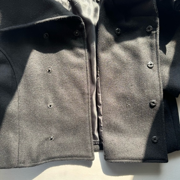 Dimiri Cropped Short Sleeve Portrait Collar Rosette Wool Blend Coat Size XL - Picture 8 of 12